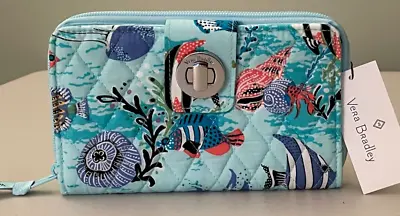 Vera Bradley RFID Turnlock Wallet ANTILLES TREASURE MSRP $75 ~ NWT • $37.94