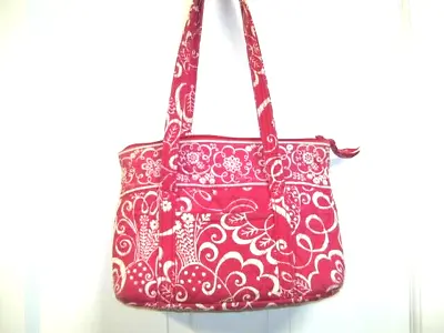 VERA BRADLEY Twirly Birde Pink Little Betsy Tote Purse 11 X 8 X 3 GUC • $11.99