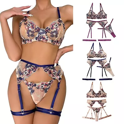 Womens Costume Lingerie Women Lingerie Sets Garter Lingerie G String Underwire • $32.67