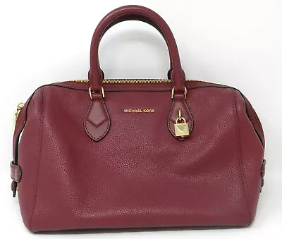 Michael Kors Grayson Medium Pebbled Leather Satchel Merlot (Used) • $131