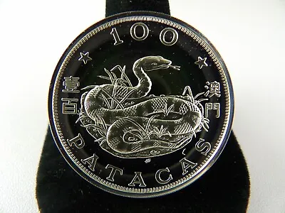 1989 Macau 100 Patacas - Silver Proof Coin - Year Of The Snake (1) • $100