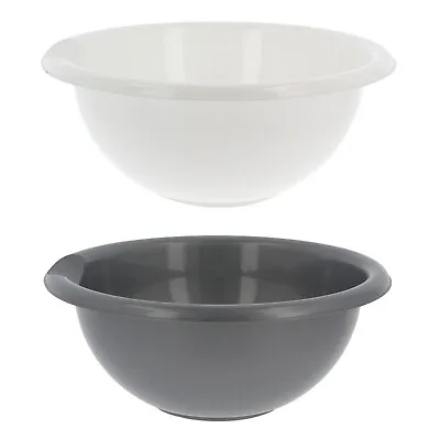 Plastic Mixing Bowl Round Kitchen Baking Salad Food Prep Cooking Bowl With Spout • £5.99
