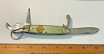 VTG Green Kutmaster Girl Scout Multitool Utility Folding Pocket Knife Utica USA • $29.50