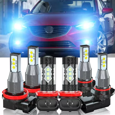For Mazda 6 2014 2015 2016 2017 8000K LED Headlight High Low+Fog Light Bulbs Kit • $39.64