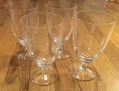 4 Vintage Etched Crystal 8oz Water Ice Tea Goblets Glasses Glassware Stemware • $37.50
