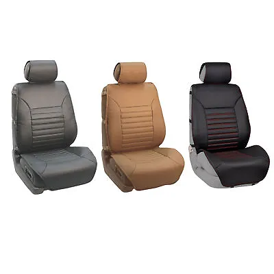 $38.69 • Buy Quilted Leather Car Seat Covers Fit For Car Truck SUV Van - Front Seats
