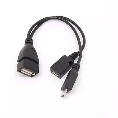 Micro USB Male To USB Female Host OTG Cable USB Power Y Cable For Cellphone Gm • $0.99