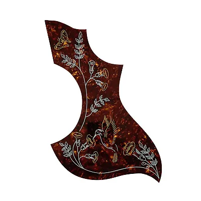 Hummingbird Pickguard For Gibson Acoustic Guitar Adhesive Back Tortoise • $13.95