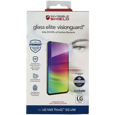 $10.95 • Buy ZAGG (Glass Elite VisionGuard+) Screen Protector For V60 ThinQ 5G UW