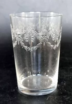 Edwardian Glass Pattern Etched/cut Drinking Glass • £9.92