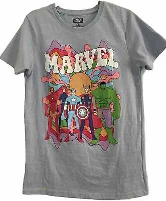 MARVEL Adult M Tee Light Blue Short Sleeve Vintage • $13.98