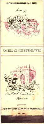 Hansom And Surrey Cab Horse-Drawn Carriages Vintage Matchbook Cover • $9.99