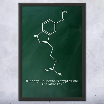 Melatonin Molecule Framed Print Neurochemistry Art Student Gift Biochemistry Art • £180.48