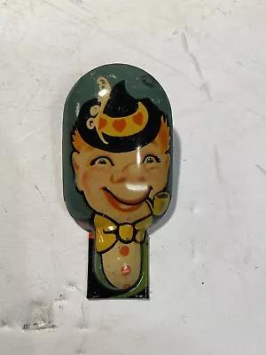 Vintage T Cohn Noisemaker Goofy Character Tin Litho Clicker • $14.95