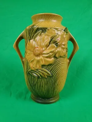 Roseville Vintage Art Deco Pottery Ceramic Flower Vase 65-9 Yellow And Green • $59