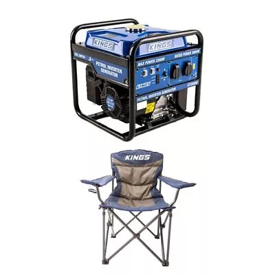 Adventure Kings 3.0kVA Inverter Generator + Throne Camping Chair Portable 4WD • $393.95