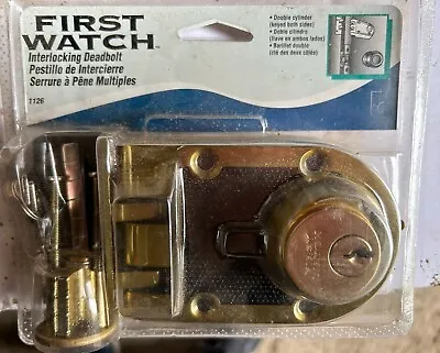 First Watch Security Polished Brass Double Cylinder Interlocking Door Deadbolt • $17