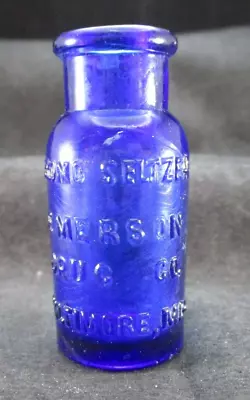Bromo-Seltzer Emerson Drug Co. Small Cobalt Blue Medicine Bottle 2.5” Vintage • $6.95