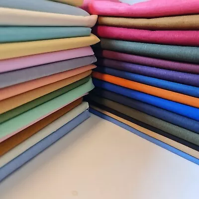 *Clearance* Plain 100% Cotton Linen Fabric Craft Dress Quilting Material 58  • £7.99