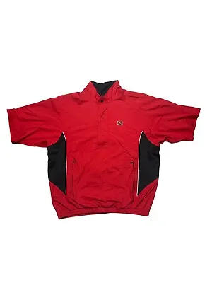 FootJoy DryJoys Short Sleeve Rain Jacket Men's Large Red/Black Rain Gear • $35.19