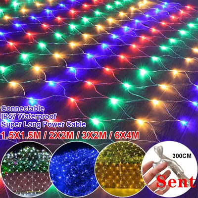 £0.99 • Buy LED Net Mesh Fairy String Curtain Lights Christmas Garden Outdoor Indoor Party
