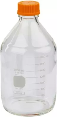 Pryex Laboratory Reagent Media Bottle 2000 Ml  Clear Glass • $20.49