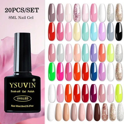 £4.99 • Buy 20PCS Gel Nail Polish Set Soak Off UV LED Lacquer Nail Varnish Valentine Present