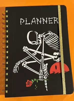 2024 Weekly Monthly Planner 8x6 Stickers Included Skeleton Cover Spiral Bound • $3.50