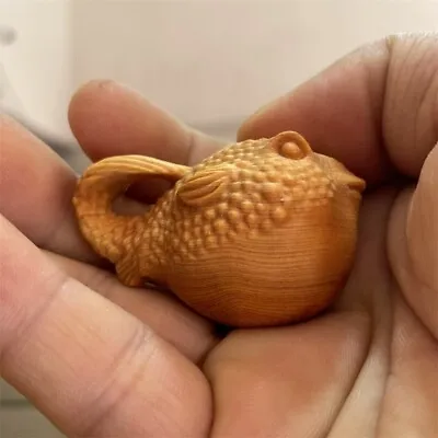 £24.01 • Buy YZ103 - 2  Thuja Wood Netsuke Figurine - Balloonfish Globefish