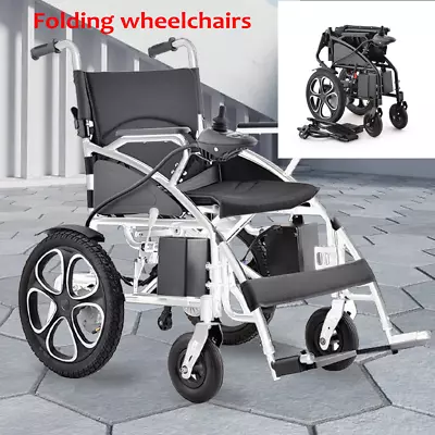Electric Wheelchair Folding Long Range Lithium Power Motorised Foldable White • $945