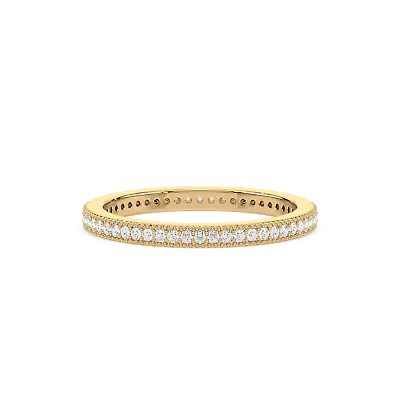 Lab Grown Diamond Eternity Wedding Band In 14K Gold Milgrain Thin Wedding Band • $809.10