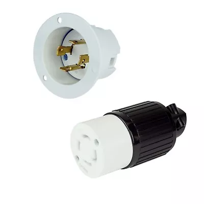 $22.95 • Buy TEMCo NEMA L14-30 Pair Inlet And Plug 30A 125/250V Locking UL Listed Generator
