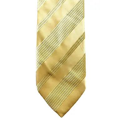 Donald J Trump Men's 100% Silk Classic Necktie Designer Striped Gold • $33.24