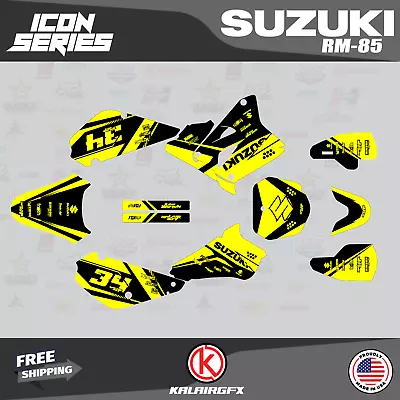 $49.99 • Buy Graphics Decal Kit For Suzuki RM85 (2001-2023) RM 85  Icon Series - Yellow Shift