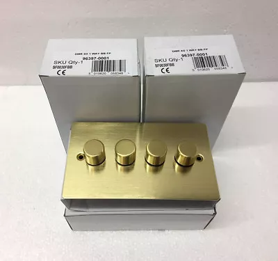 Switch Volex Crabtree 4-Gang 1-Way 250W Dimmer Brushed Brass X3 JOB LOT • £42