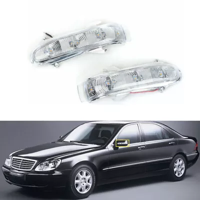 Pair Side Mirror Turn Signal Light Clear Len For Mercedes Benz W220 W215 S/CL • $26.33