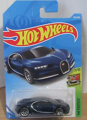 2019 Hot Wheels Blue Bugatti Chiron '16 MONMIC HW Exotics Car NEW VHTF Long Card • $16.62