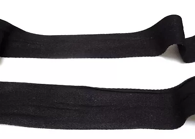 4cm Or 5cm Black Plain Cotton Linen Blend Ribbon Blank Sewing Label Ribbon Per M • £3.79