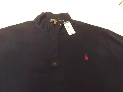 Polo Ralph Lauren French-Rib 1/4-Zip Pullover Sweater - TAGS - 3XLT -  Navy $90+ • $49.99