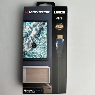 Genuine Monster Ultra High-Speed Cobalt 2.1 Gold HDMI 4FT Cable 48Gbps EARC 8K • $34.99