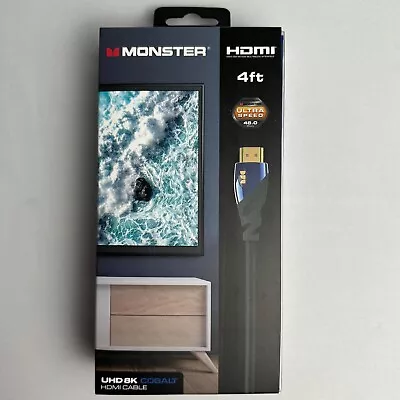 NIB Genuine Monster Ultra High-Speed Cobalt 2.1 Gold HDMI 4FT Cable 48Gbps 8K • $32.99