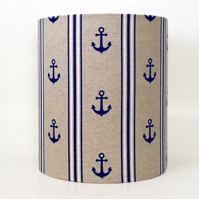 Navy Nautical Anchor Sailing Ceiling Light Shade Or Table Lampshade In 2 Sizes • £18.95