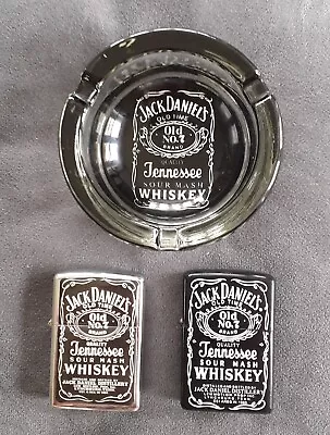 2 X JACK DANIELS LIGHTERS AND ASHTRAY PLEASE READ DESCRIPTION! • £9.99