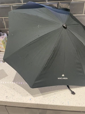 £14.99 • Buy Maclaren Baby Pushchair Pram Black Parasol Sunshade Umbrella In Bag
