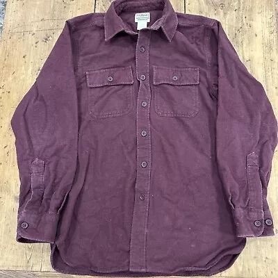 $12.99 • Buy Vintage LL Bean Chamois Cloth Men's Large 100% Cotton Red Maroon Long Sleeve