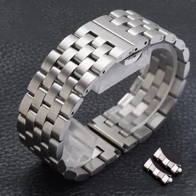 16mm-26mm Straight+Curved End Metal Bracelet Stainless Steel Watch Band Strap • $15.96