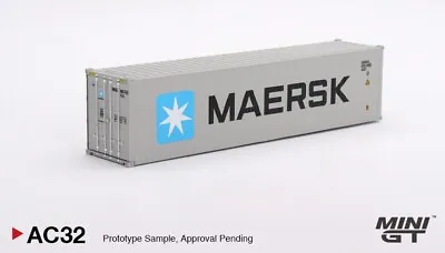 1:64 Mini GT AC32 = Grey MAERSK Shipping Container *DIECAST* NIB! • $27.99