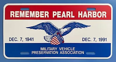 $74.95 • Buy Pearl Harbor 50th Anniversary 1991 WW2 Military Vehicle Booster License Plate