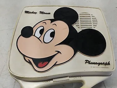 VINTAGE 1980s Mickey Mouse Phonograph Battery operated Record Player SEE PICS • $29.99