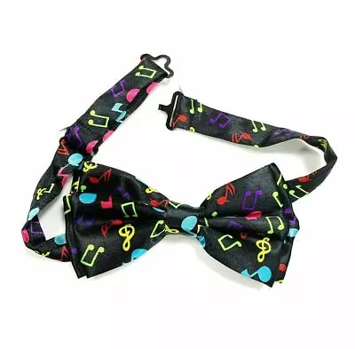 Musical Notes Bow Tie Singing Teacher Wedding Prom Costume Fancy Dress Clip On  • £3.99